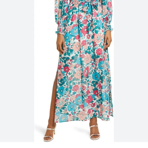 Charles Henry Floral Off The Shoulder Maxi Dress - Picture 3 of 16